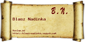 Blasz Nadinka névjegykártya